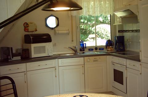 moderne Küchenzeile in Ferienwohnung 1